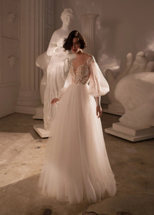 Beaded Ivory Lace Glitter Tulle Gorgeous Wedding Dress